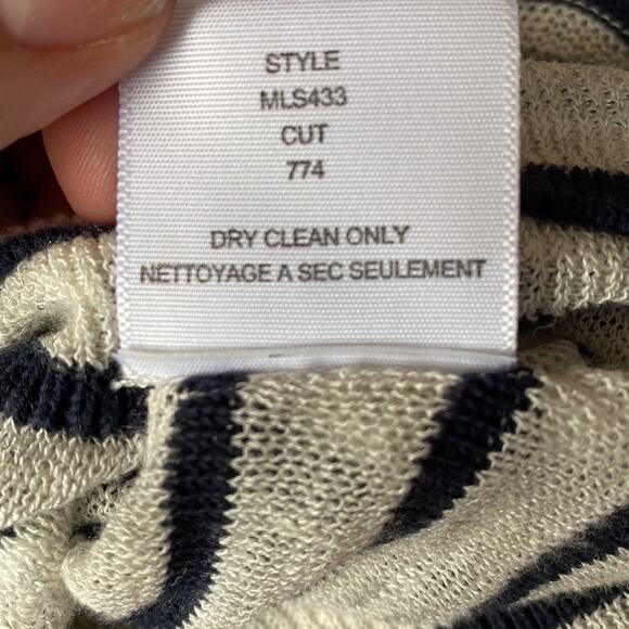 BROCHU WALKER V Neck Button Up Striped Cardigan Sweater Size Medium - Picture 11 of 11